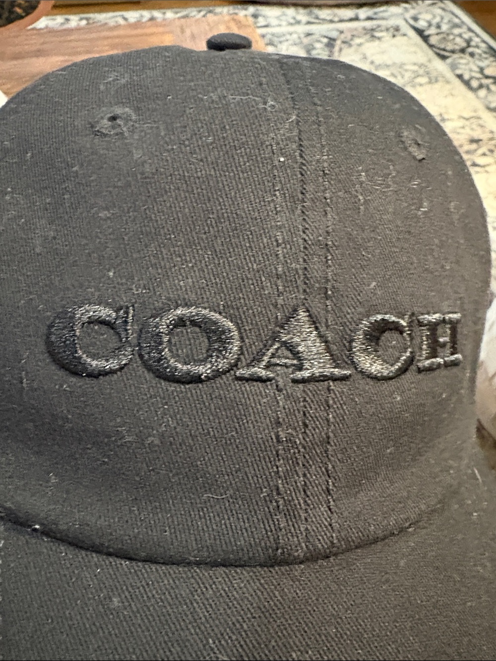 Coach Black Embroidered Logo Baseball Cap - Picture 8 of 8